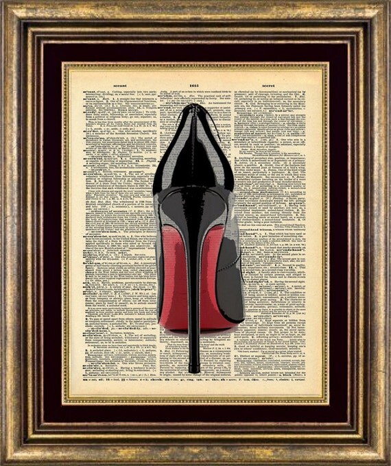 Christian Louboutin High Heel Shoe Dictionary page Unique gift