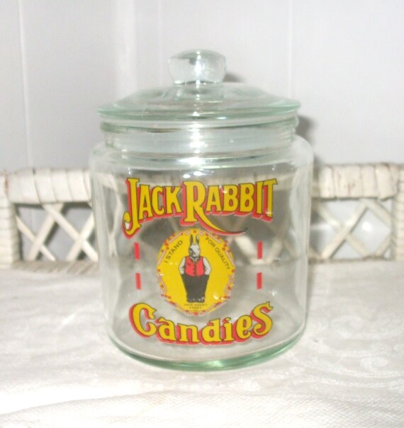 Cute Jack Rabbit Candy Jar Nostalgic by BlueVinylVintage on Etsy