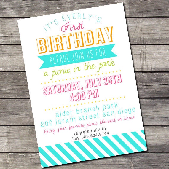 Items similar to Colorful Birthday Invitation - DIY Printable on Etsy