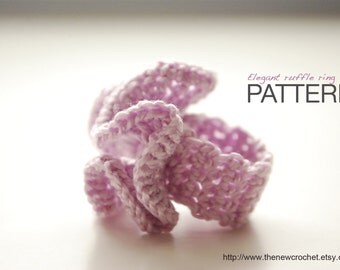 Crochet PATTERN: Elegant ruffle Ring
