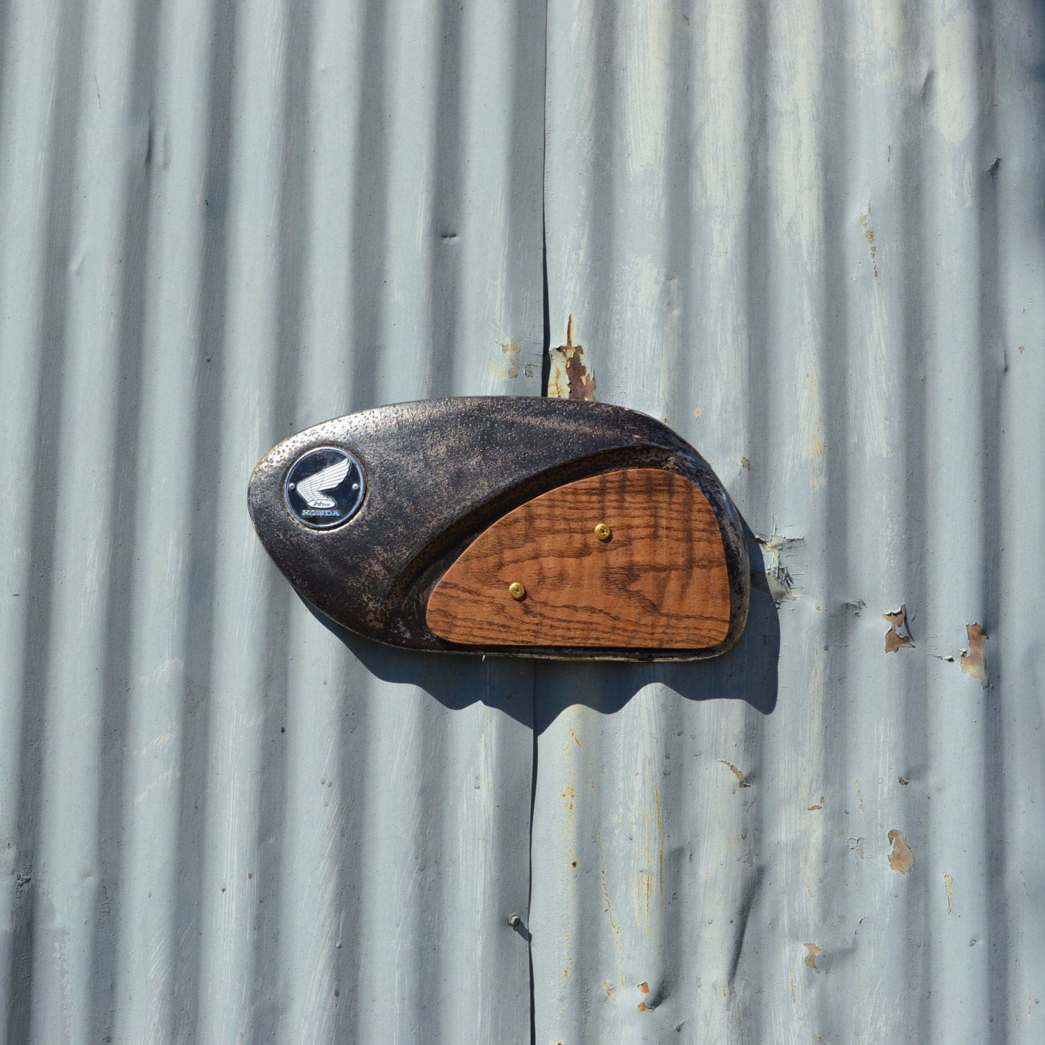 VINTAGE REAL Motorcycle Parts Art Piece Artwork Wall Hanging