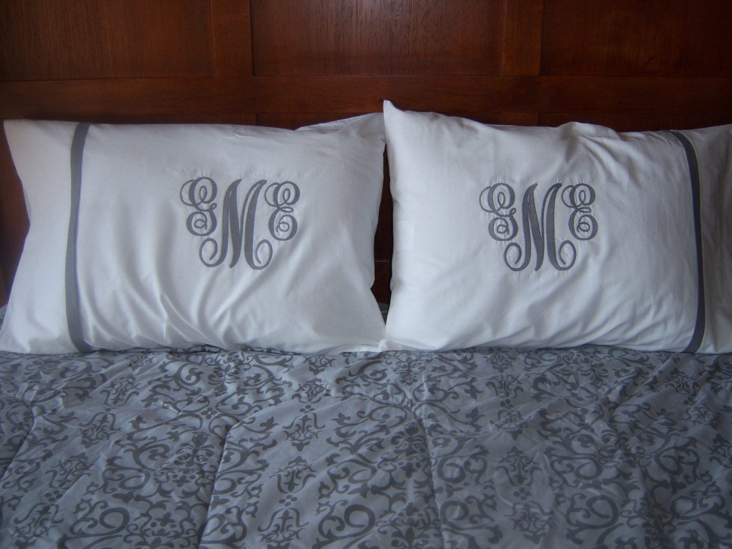 Personalized Monogrammed Pillowcases 2 Standard Bed