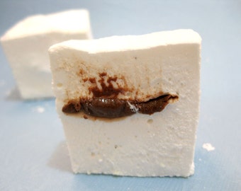 Vanilla Marshmallows Stuffed with Nutella OR chocolate - 1 dozen Gourmet homemade marshmallows