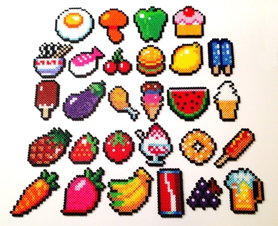 Items similar to 8-Bit Food Bead Sprites on Etsy