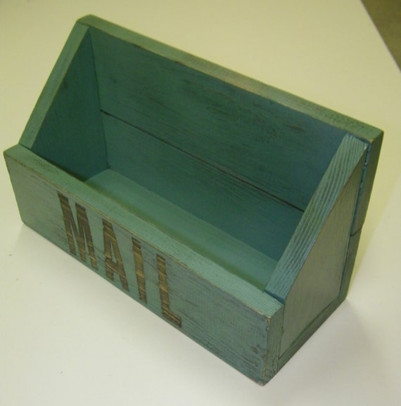 Items similar to Wood Mail Box Wall or Counter Organizer Shabby Chic on