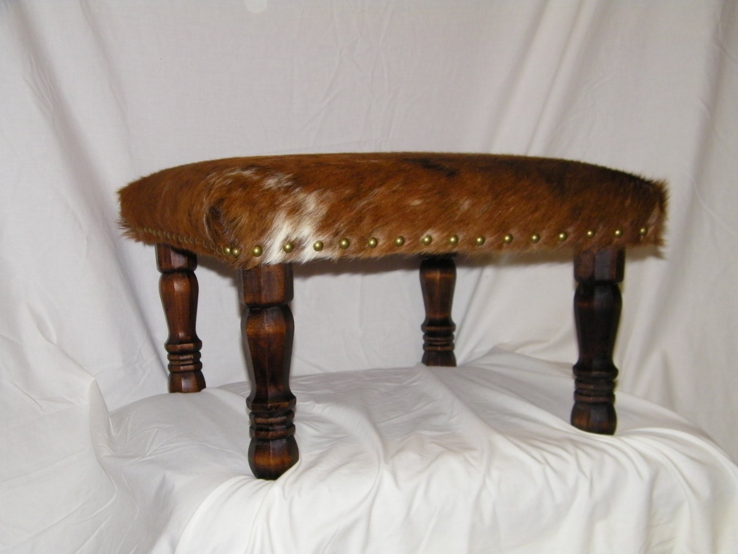 Cowhide Foot Stool/Mini Ottoman by WWRusticDesign on Etsy