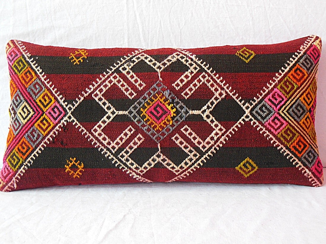 12x24Kilim Lumbar Pillow Kilim pillow Lumbar Kilim