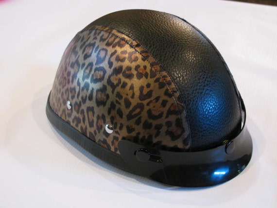 Women's Leopard NOVELTY Half Motorcycle Helmet by SpadeInnovations