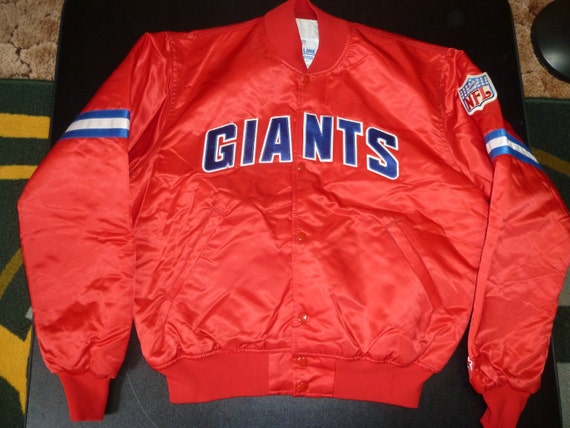 Vtg New York Giants Red Pro Line Starter Satin Jacket Sz