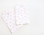 Pink Bow Tags - Set of 4
