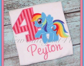 Rainbow Dash My Little Pony Themed Birthday Number Shirt