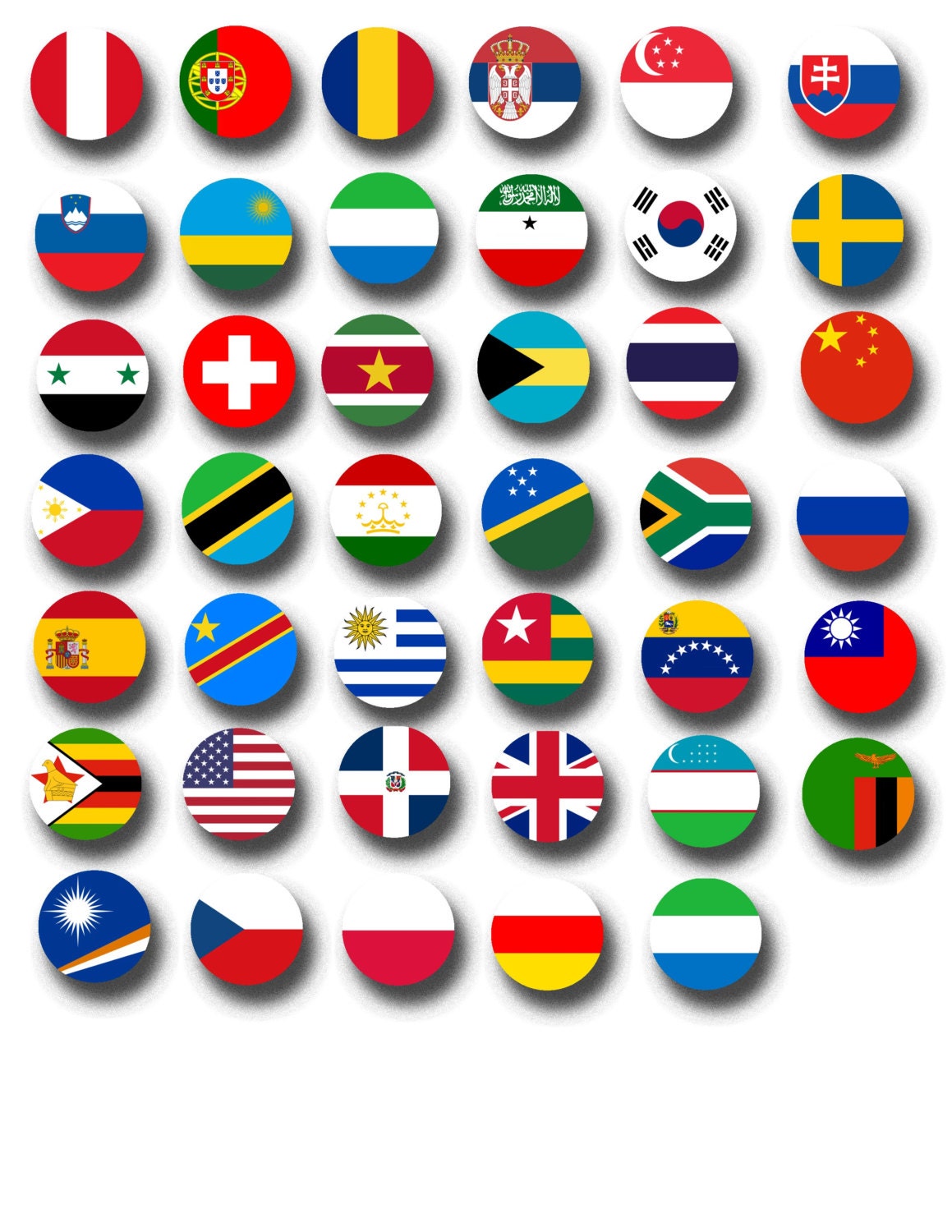 World Flags Printable Collage Sheets 203 countries printable