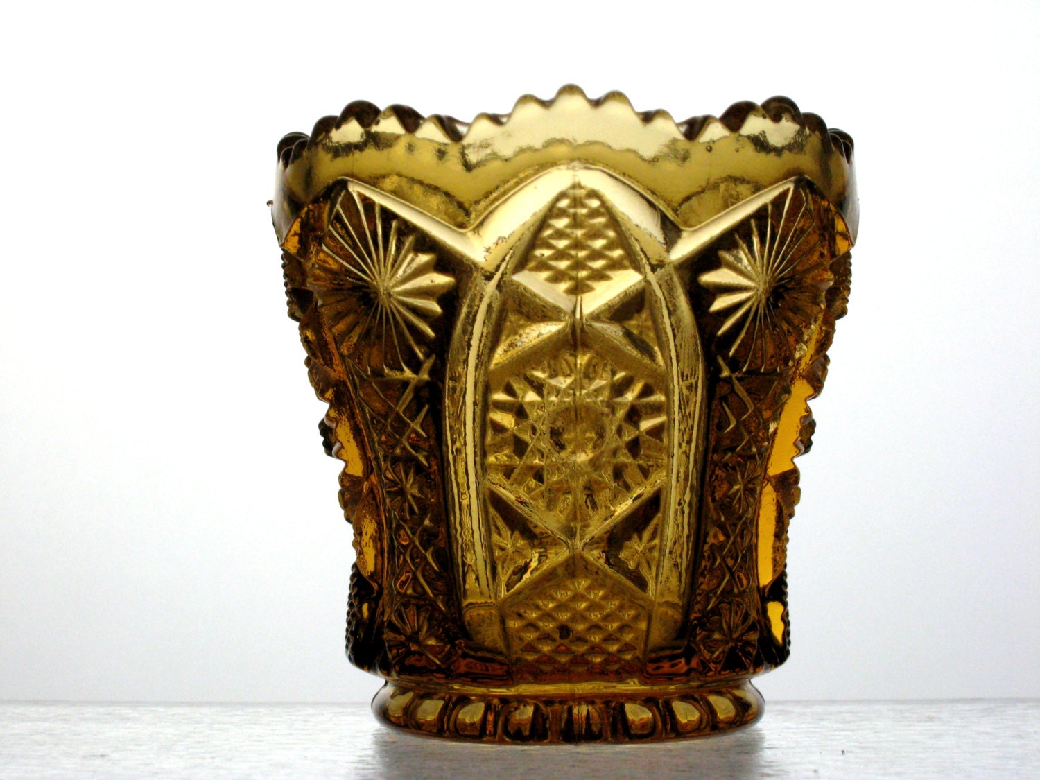 Vintage Imperial Glass Amber Toothpick Holder