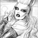 Original Nik Guerra art illustration / Gelidia / graphite rarity / super sexy cartoon pinup black white winsome blonde comics