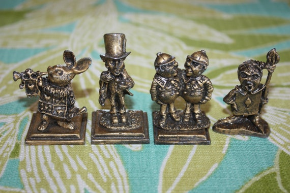 alice in wonderland pewter figurines