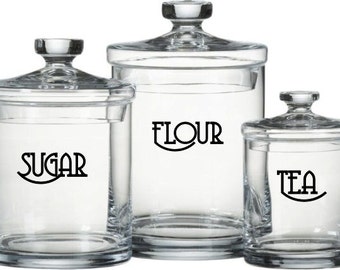 Canister label vinyl decals - set of 3