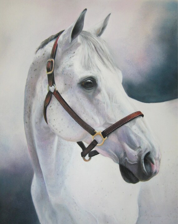 thoroughbred horse print of original pastel portrait painting