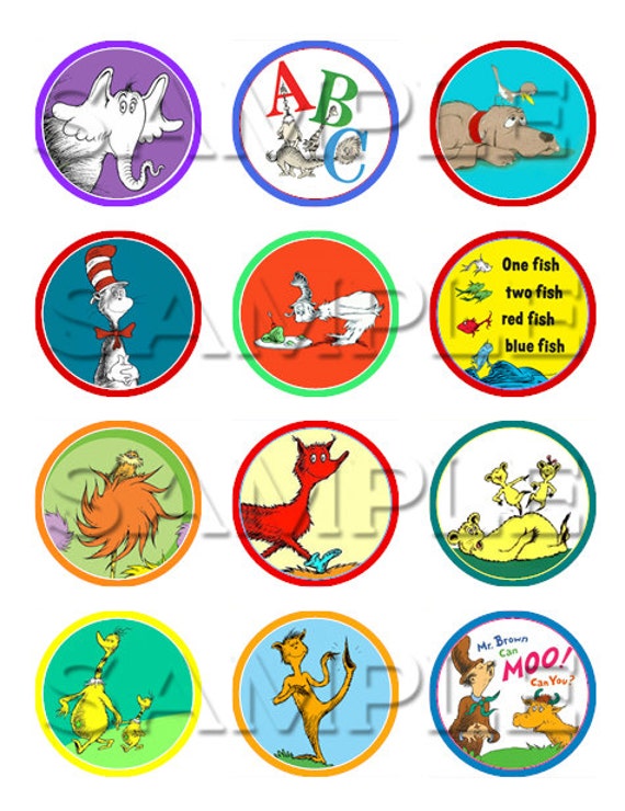 Dr Seuss Books Edible Cupcake Toppers by ItsEdible on Etsy