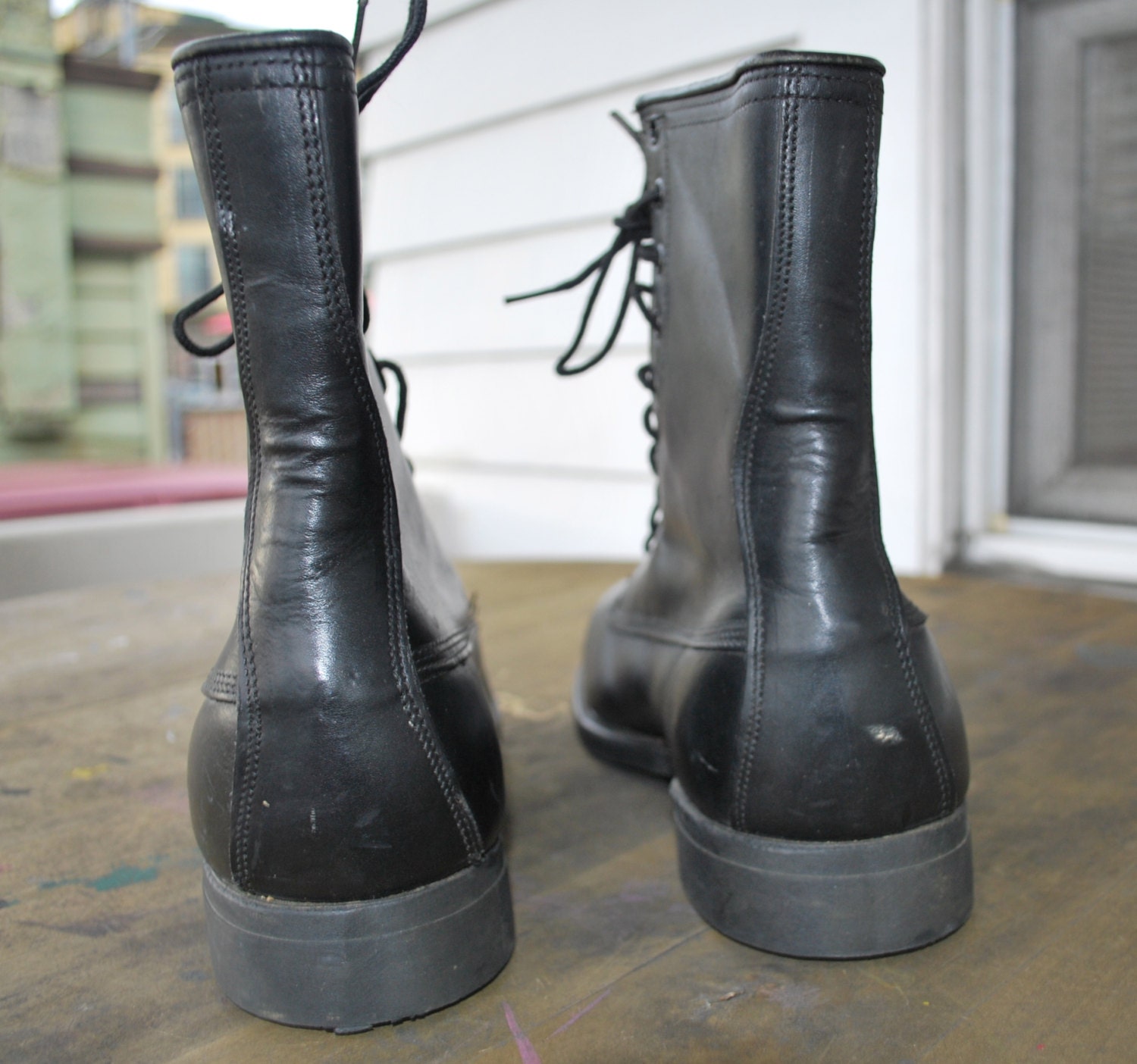 Addison 80's black military boots size 10W men's