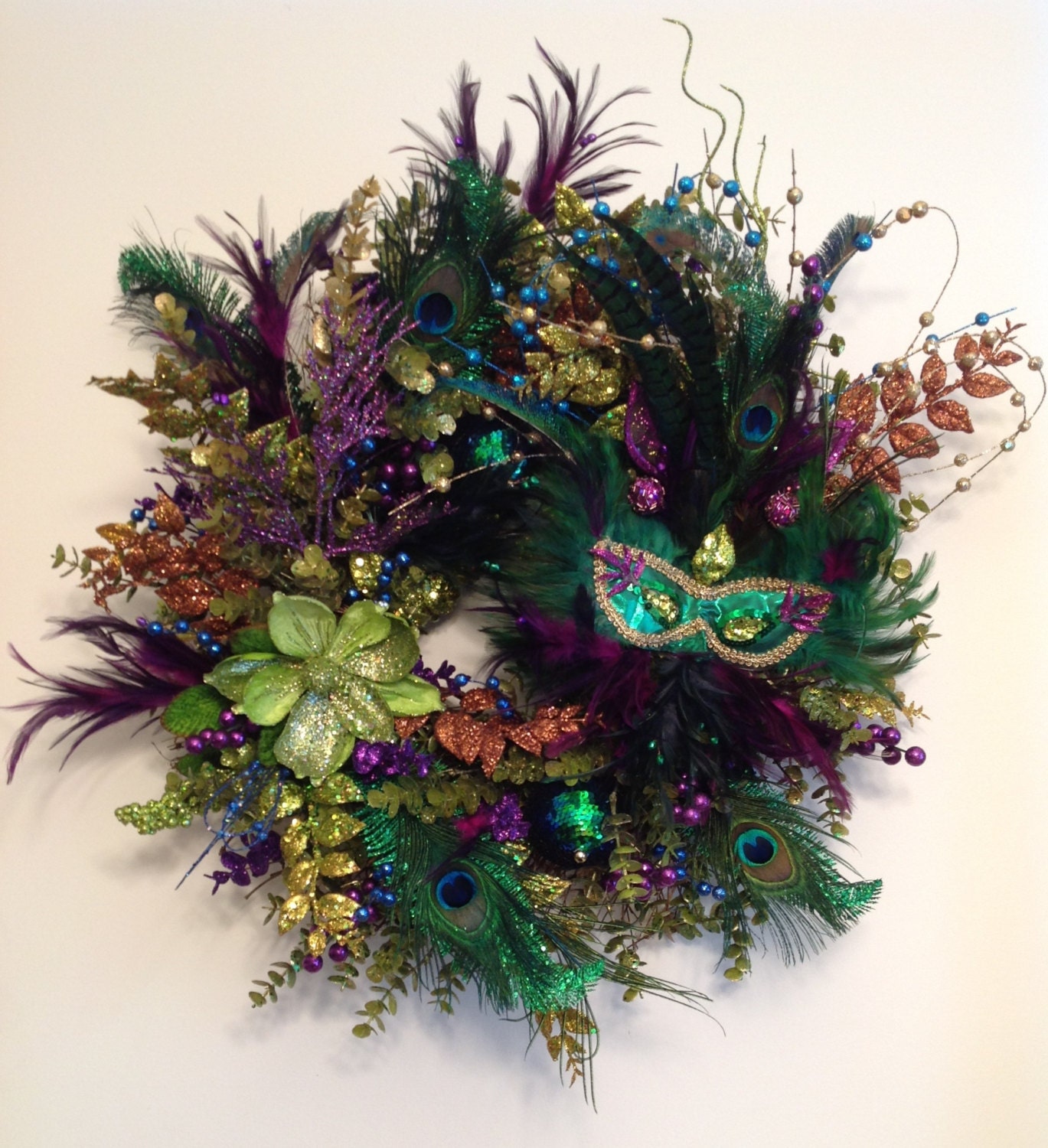 mardi gras wreath mesh