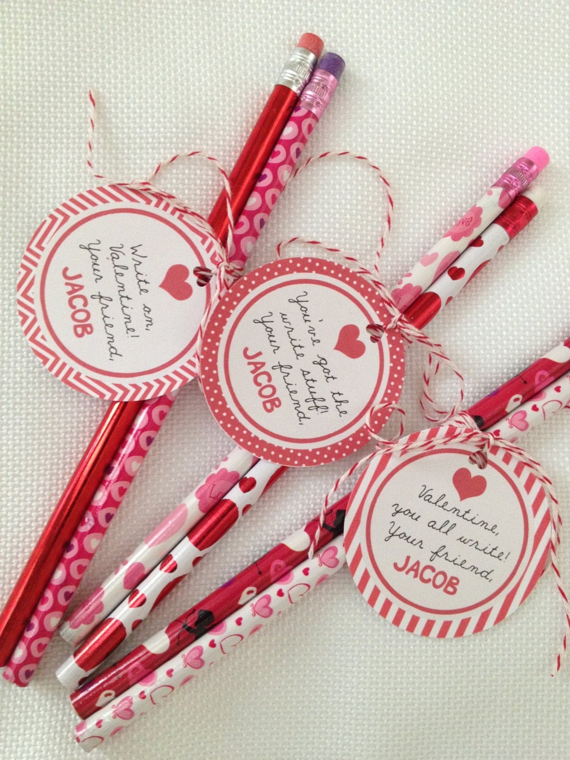 Pencil Valentines Goodie Tag Printable