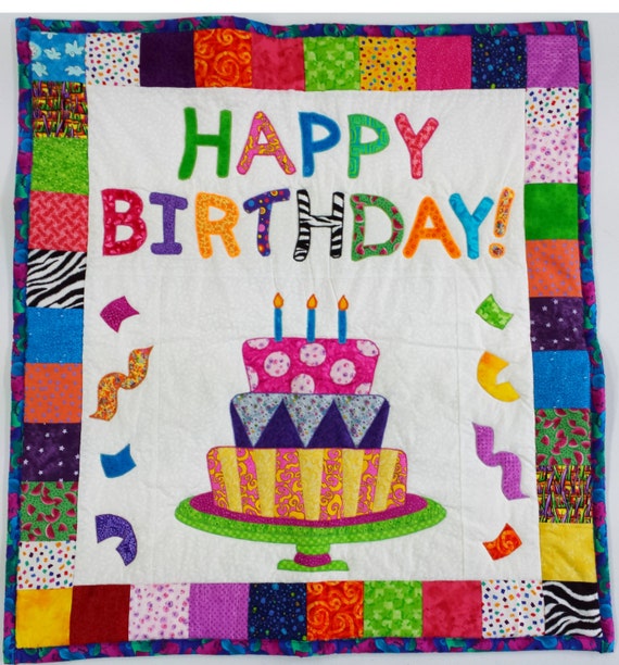 Handmade quilt Quilted Wall Hanging Happy Birthday Home Handmade quilt quilted wall hanging happy birthday home