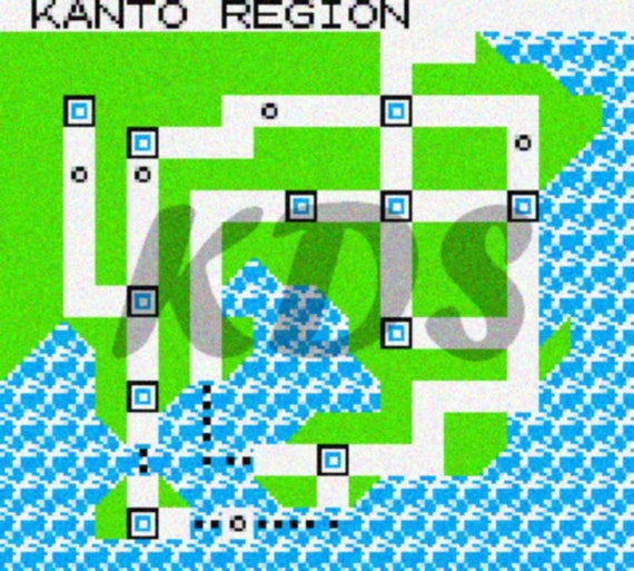 Kanto Map 1st Generation Y Cross Stitch Pattern