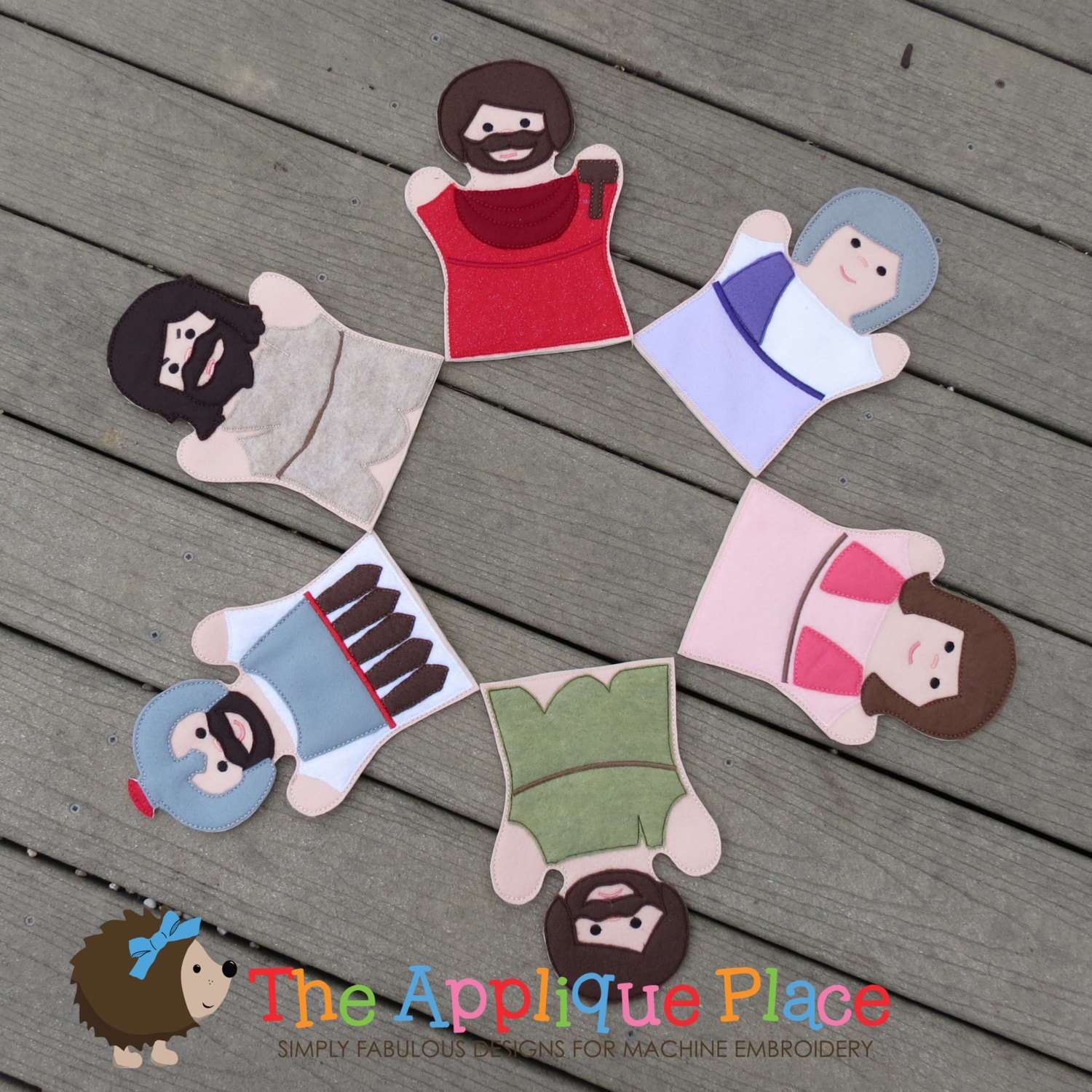 PATTERN Set of 6 Bible Character Puppets by TheAppliquePlace