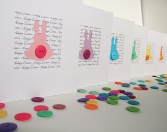 Easter Card - Easter Bunnies - Paper Cut Card - Handmade Greeting Card