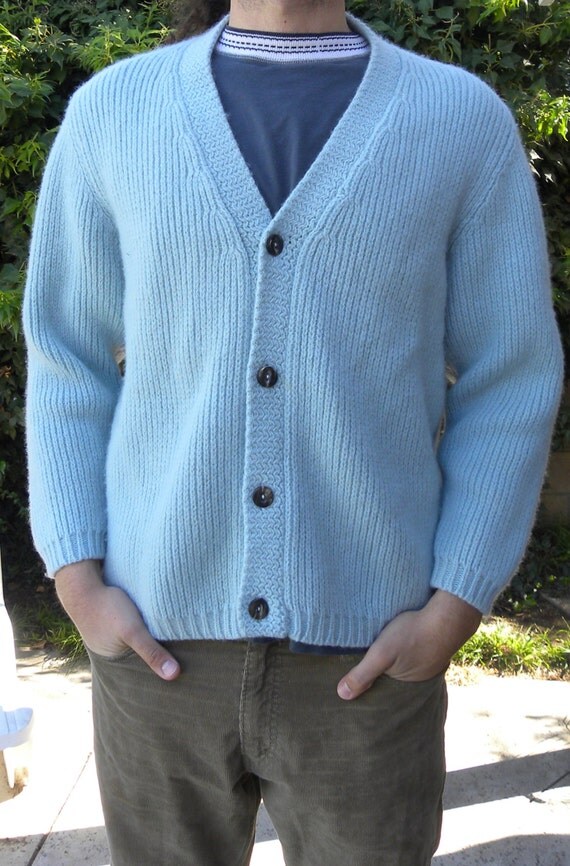 SALE Vintage 60s old man cardigan wool sweater Made Germany