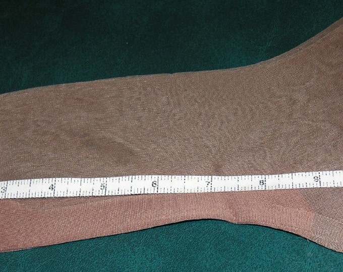 30% OFF Vintage 3 Pr Seamed Nylon Stockings 11 X 34" 8.5" Wide Welt Outsize Taupe