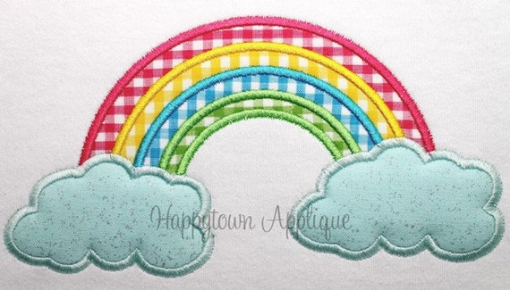 7 color machine embroidery rainbow design