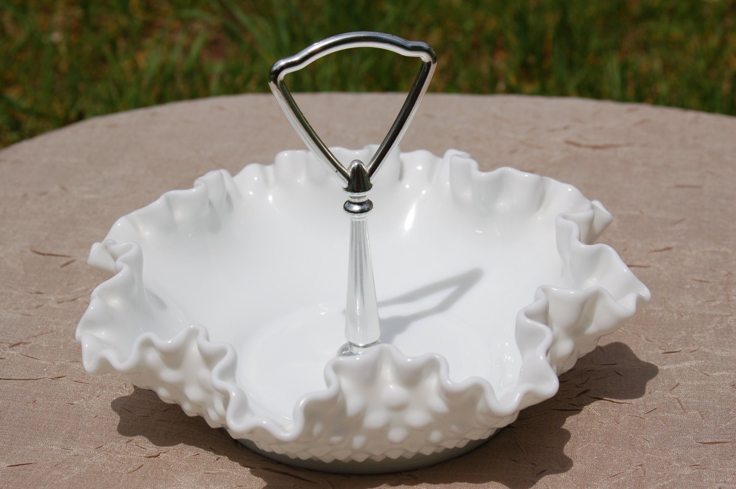 Collectible Milk Glass Candy Dish Fenton Milk Glass Hobnail
