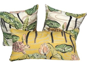 This listing is for one 18 X 18 inch Clarence House - La Tortue -Pillow Cover- FRONT & BACK