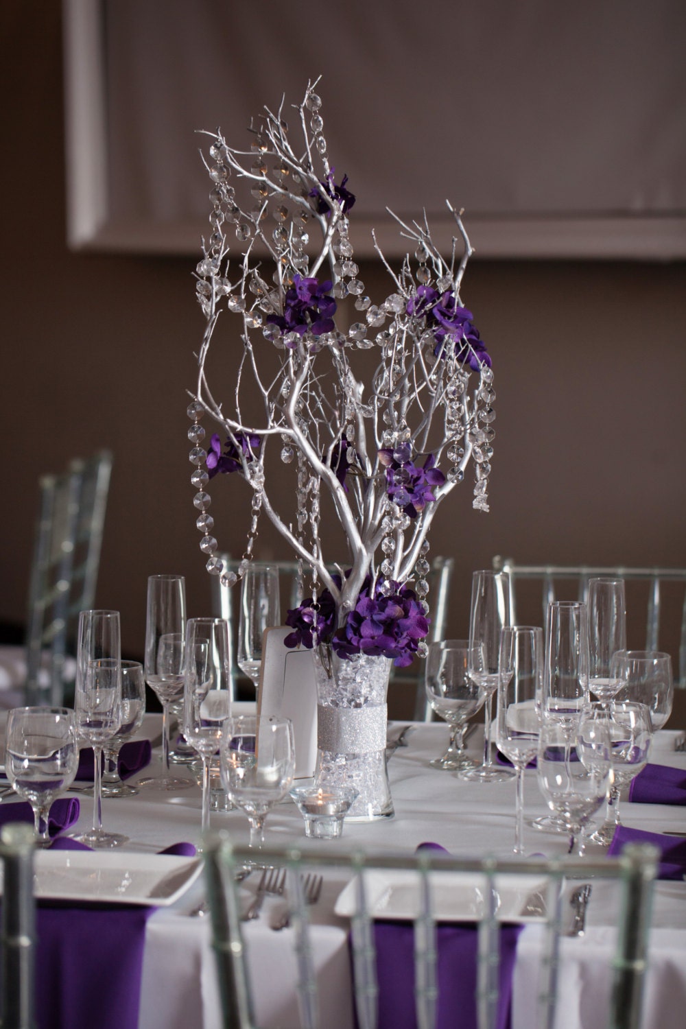 Crystal Manzanita Silver Branch Tree Centerpieces