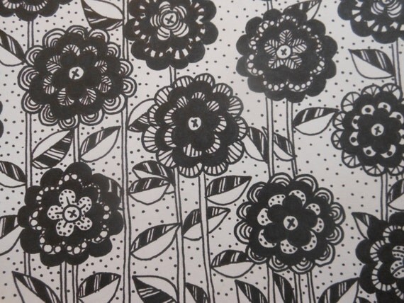 flowers on the dot by ArtoftheDoodle on Etsy