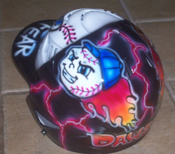 Airbrushed batting helmet NO FEAR Baseball Softball new