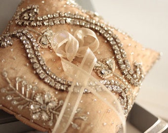 Bridal Ring Pillow - Neivo Champagne (Made to Order)