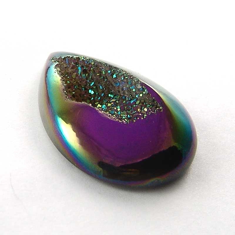 Druzy Cabochon Wire Wrap Focal Gemstone AB purple green