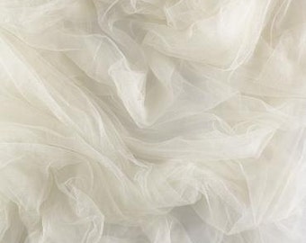 100% French silk tulle - ivory - priced per half yard - 1/2 yard