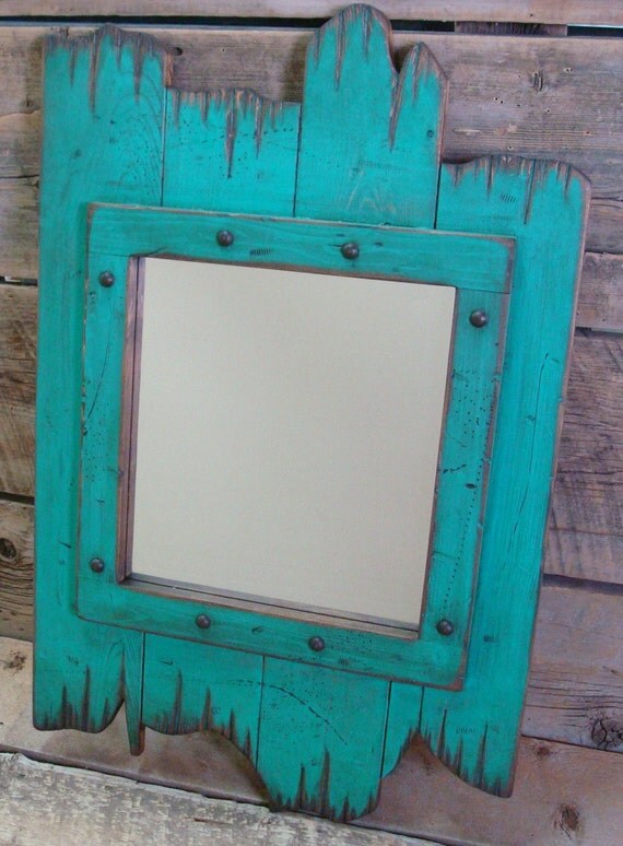 Rustic wood barnwood mirror. Wood framed by WorkHorseFurniture