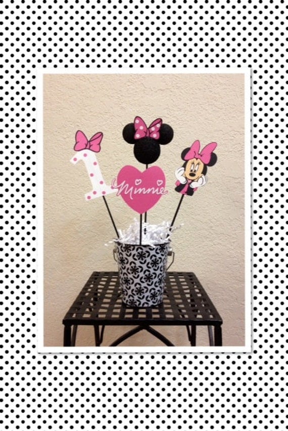 Items Similar To Minnie Mouse Birthday Centerpiece Decorations - Or ...