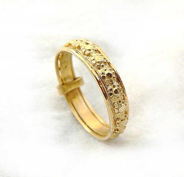 14k solid gold women band Wedding ring stones Women gold