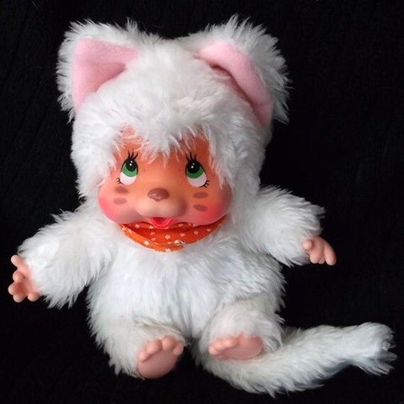 white monchhichi doll