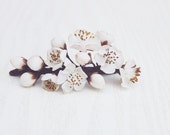 Barrette spring white cherry blossom - Wedding Head Piece - Floral hair accessories -Wedding cherry blossoms