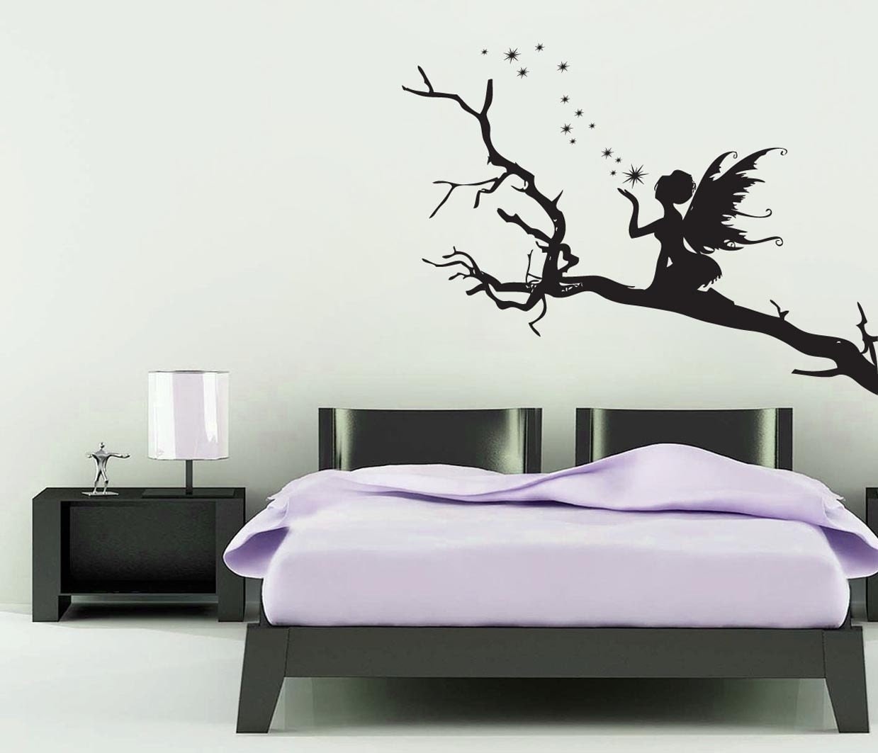Fairy Wall Art fairy on a branch wall sticker / girls room Fairy Wall Art fairy on a branch wall sticker / girls room