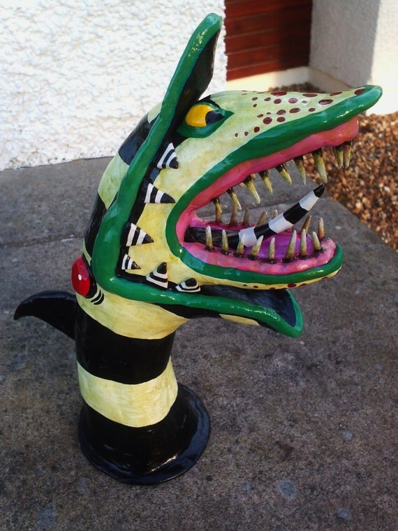 Beetlejuice Inspired Hand Made/Painted Sandworm Sculpture.