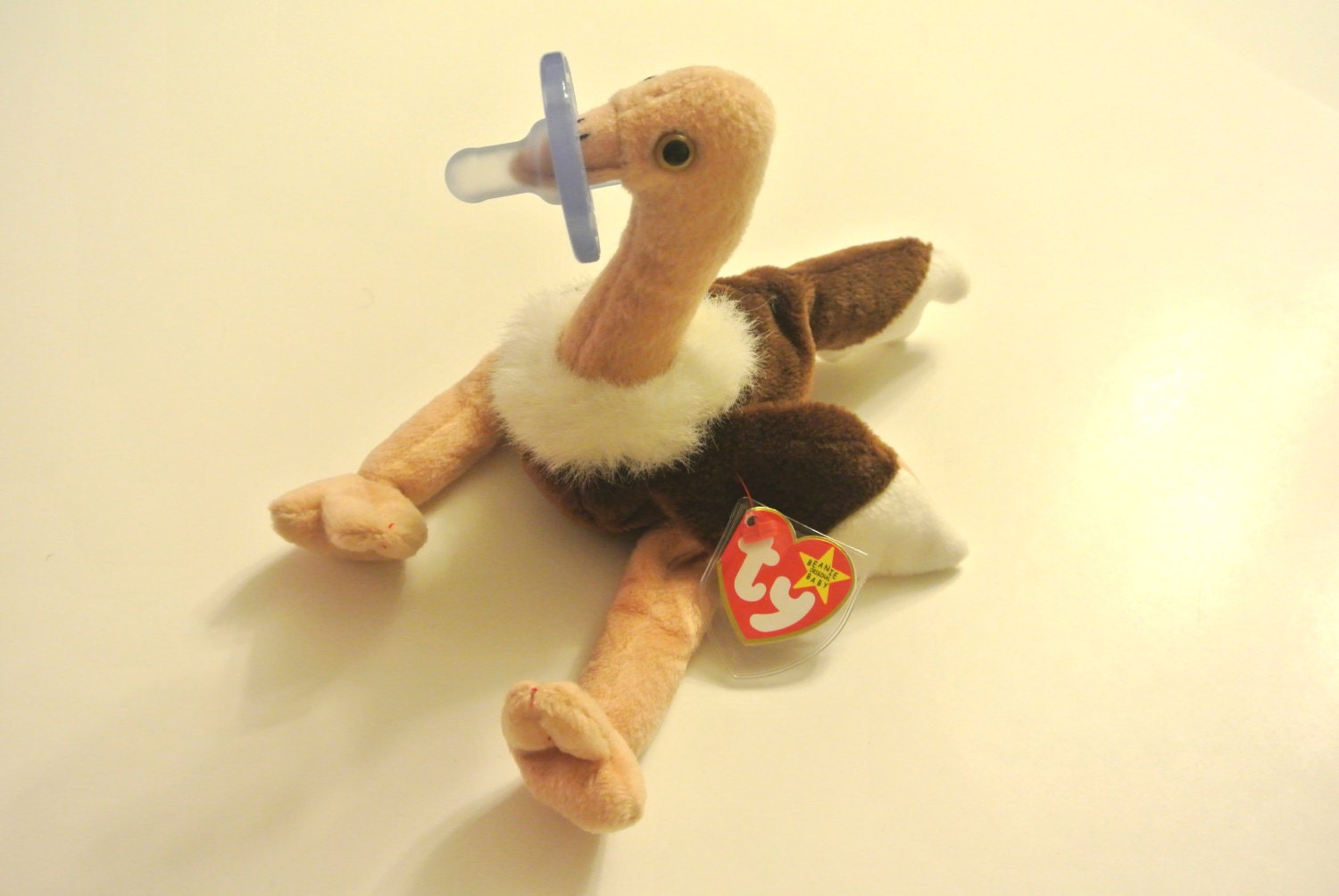 Ostrich Stretch Baby Beanie Buddy with by BabyBeanieBuddies