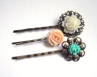 Floral Bobby Pin Set - Hair Pins -