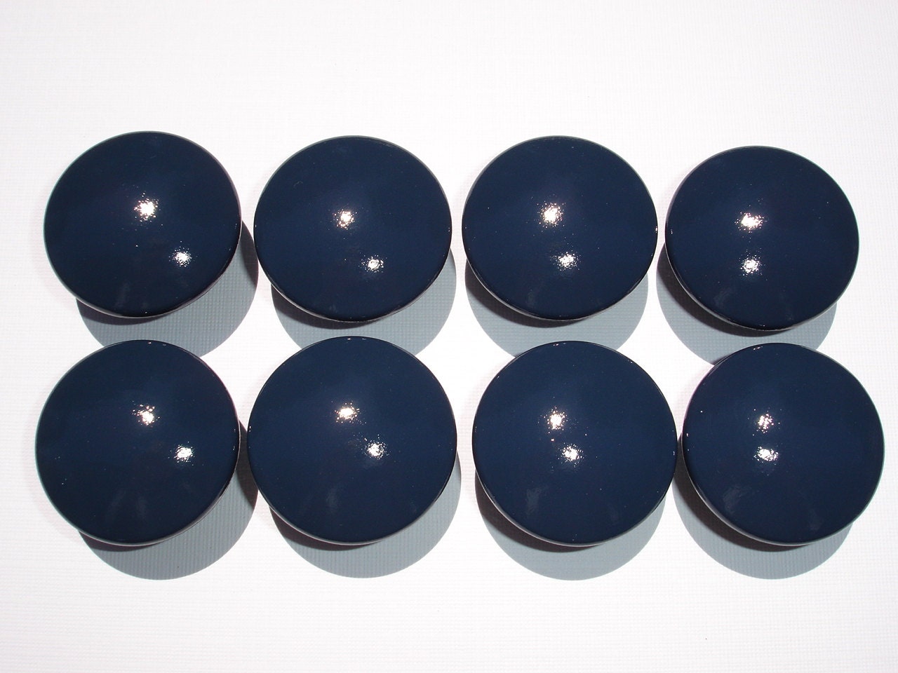Set of 8 Hand Painted Navy Blue Dresser Drawer Knobs